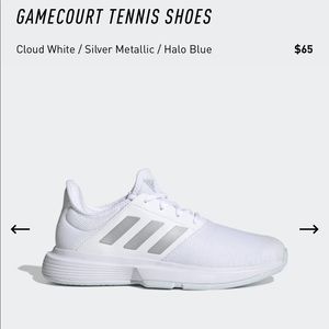 Adidas Gamecourt white tennis shoes size 9.5